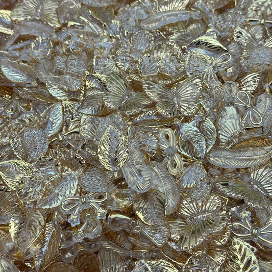 Acrylic beads-Gold Garden (for beadable pens, keychains, phone chains)